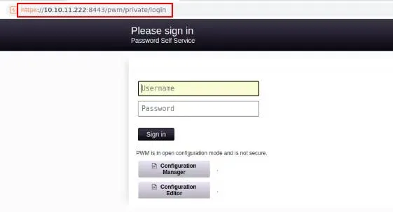 PWM login page