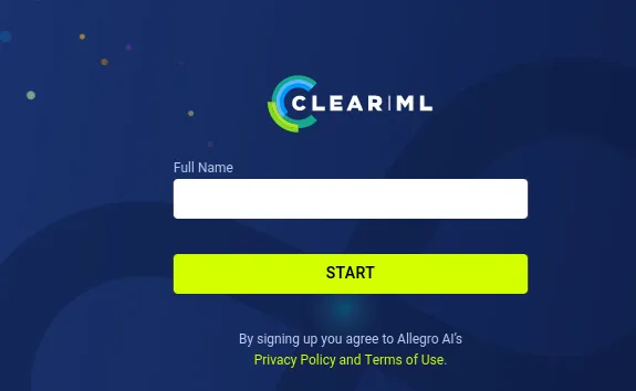 app.blurry.htb — ClearML registration
