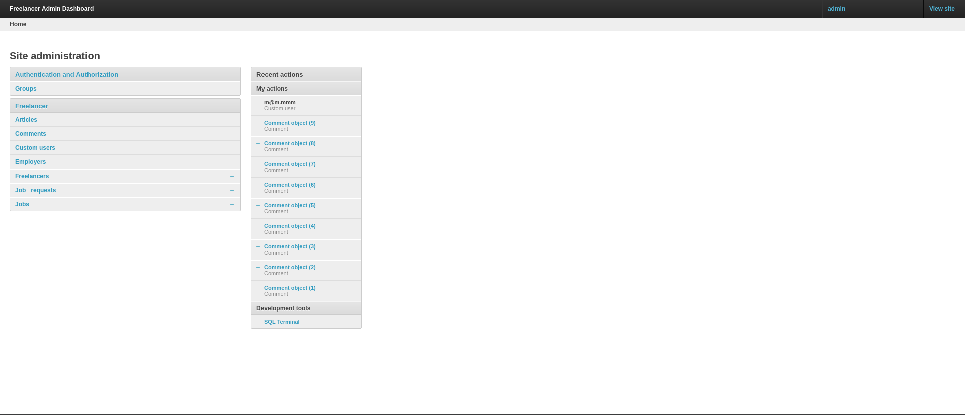 Logged in as admin — Howdy admin