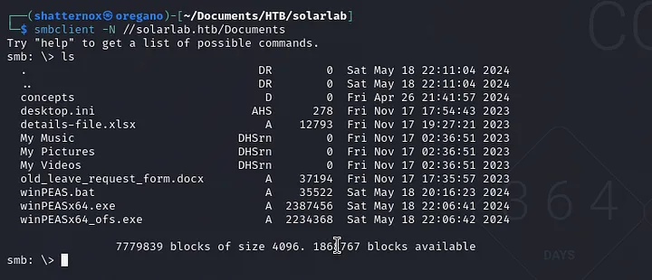 SMB Documents share contents