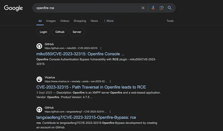 C:\Program Files showing Openfire and RUXIM directories